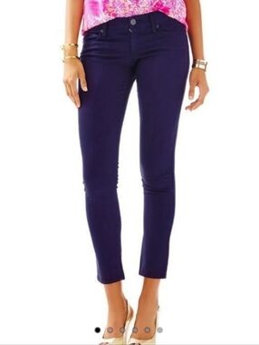 ❤ LILLY PULITZER SATEEN WORTH SKINNY JEANS / PANTS, MIDNIGHT NAVY  2 (26)